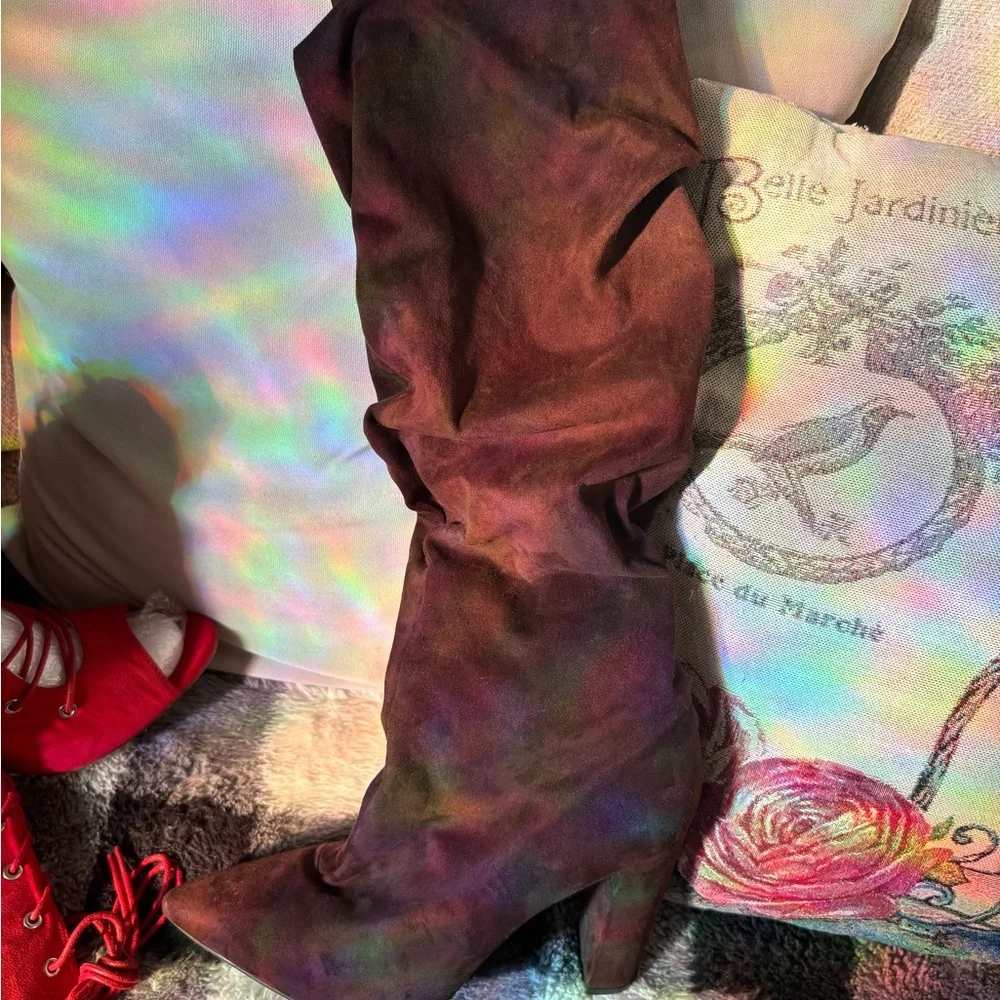 KAYLEEN By Los Angeles Multicolor Heeled Boots - Picture 2 of 2